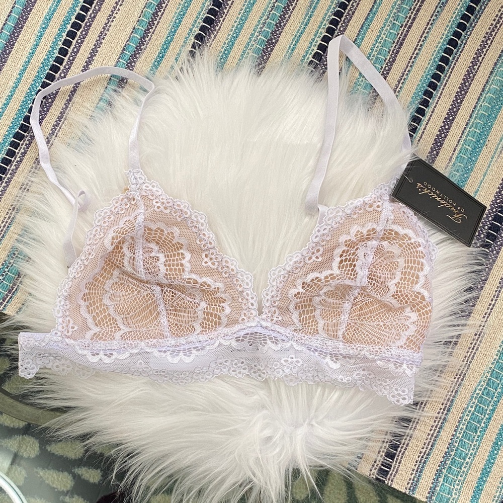 Frederick's of Hollywood Caroline lace overlay triangle cup bralette size small
